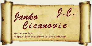 Janko Čičanović vizit kartica